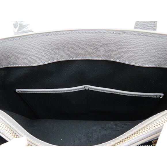 $1790 BURBERRY MD BANNER TAUPE GRAY LEATHER CHECK SHOULDER MEDIUM TOTE BAG - Picture 10 of 16